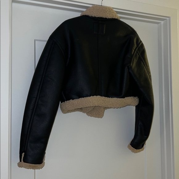 ZARA DOUBLE FACED JACKET BLACK - SMALL - Picture 3 of 6